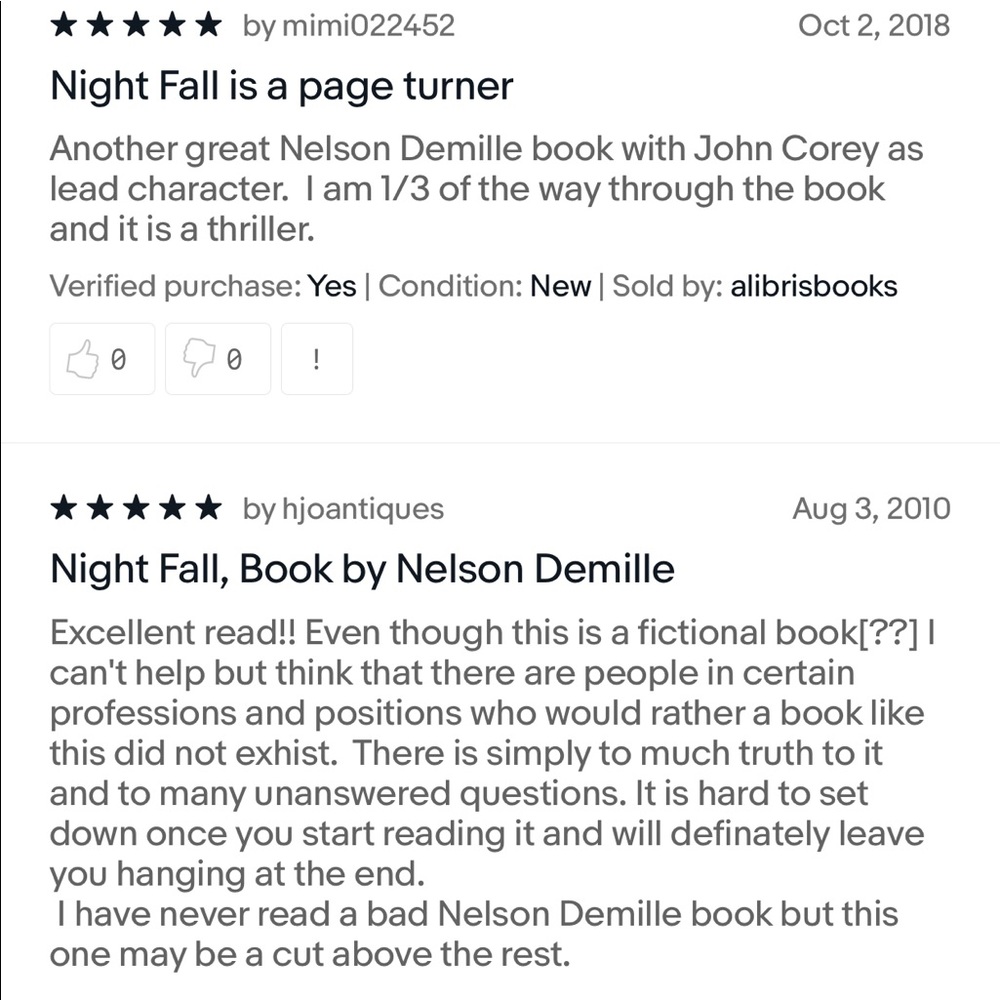 NIGHT FALL by Nelson DeMille Hardcover NEW Book - Picture 11 of 15